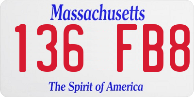 MA license plate 136FB8