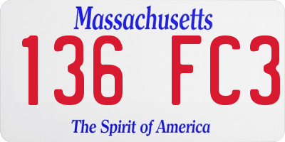 MA license plate 136FC3