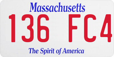 MA license plate 136FC4