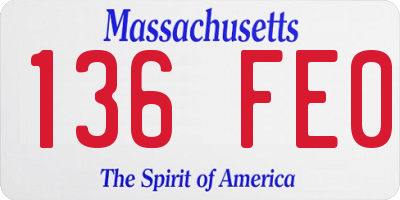 MA license plate 136FE0