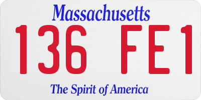 MA license plate 136FE1