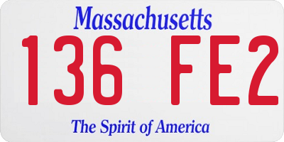 MA license plate 136FE2