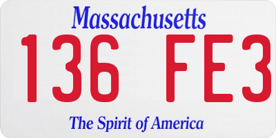 MA license plate 136FE3