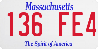 MA license plate 136FE4