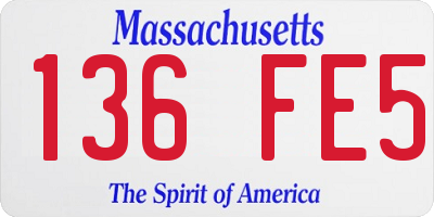 MA license plate 136FE5