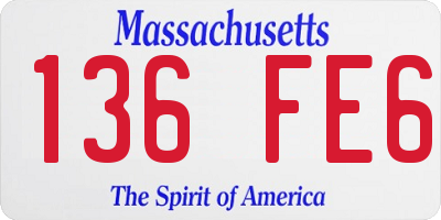 MA license plate 136FE6