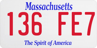 MA license plate 136FE7