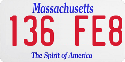 MA license plate 136FE8