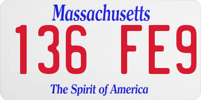 MA license plate 136FE9