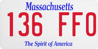 MA license plate 136FF0