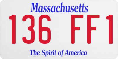 MA license plate 136FF1