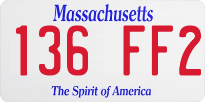 MA license plate 136FF2
