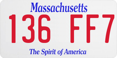 MA license plate 136FF7