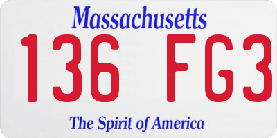 MA license plate 136FG3