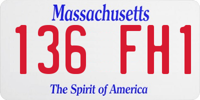MA license plate 136FH1