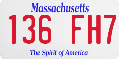 MA license plate 136FH7