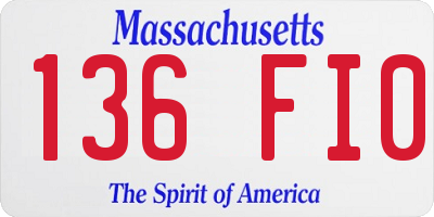 MA license plate 136FI0