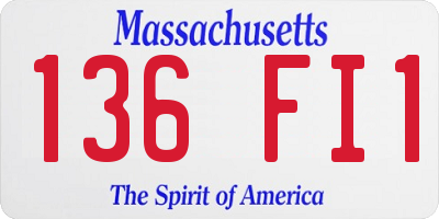 MA license plate 136FI1