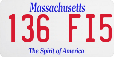 MA license plate 136FI5