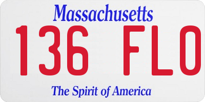 MA license plate 136FL0