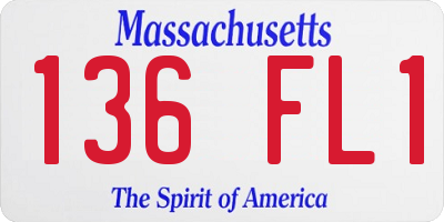 MA license plate 136FL1