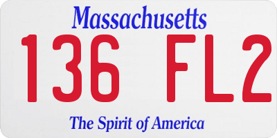 MA license plate 136FL2
