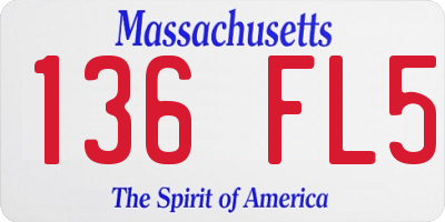 MA license plate 136FL5