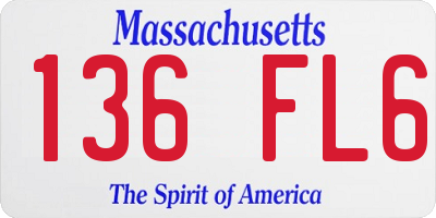 MA license plate 136FL6