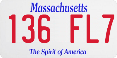 MA license plate 136FL7