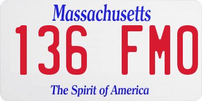MA license plate 136FM0