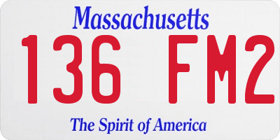 MA license plate 136FM2