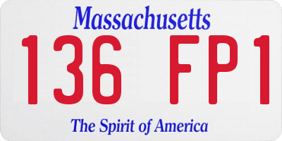 MA license plate 136FP1