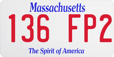 MA license plate 136FP2