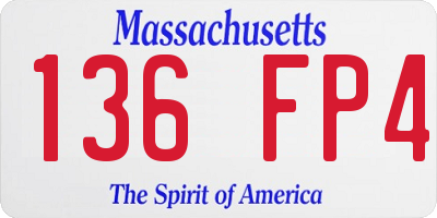 MA license plate 136FP4