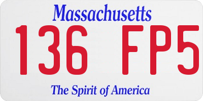 MA license plate 136FP5