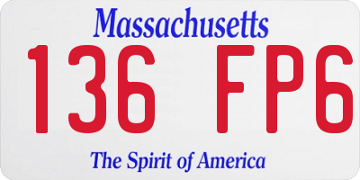 MA license plate 136FP6