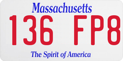 MA license plate 136FP8