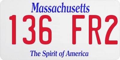 MA license plate 136FR2