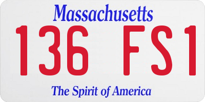 MA license plate 136FS1
