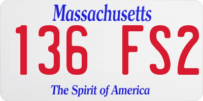 MA license plate 136FS2