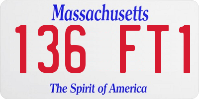 MA license plate 136FT1