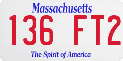 MA license plate 136FT2