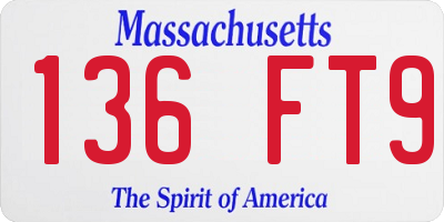 MA license plate 136FT9