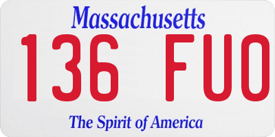 MA license plate 136FU0