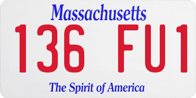 MA license plate 136FU1