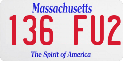 MA license plate 136FU2
