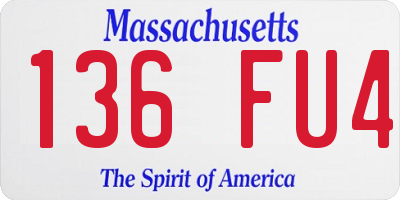 MA license plate 136FU4