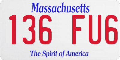 MA license plate 136FU6