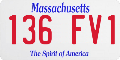 MA license plate 136FV1