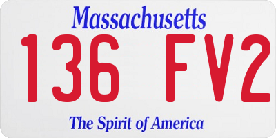 MA license plate 136FV2